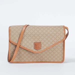 Celine Macadam Triomphe Shoulder Bag Beige Crossbody